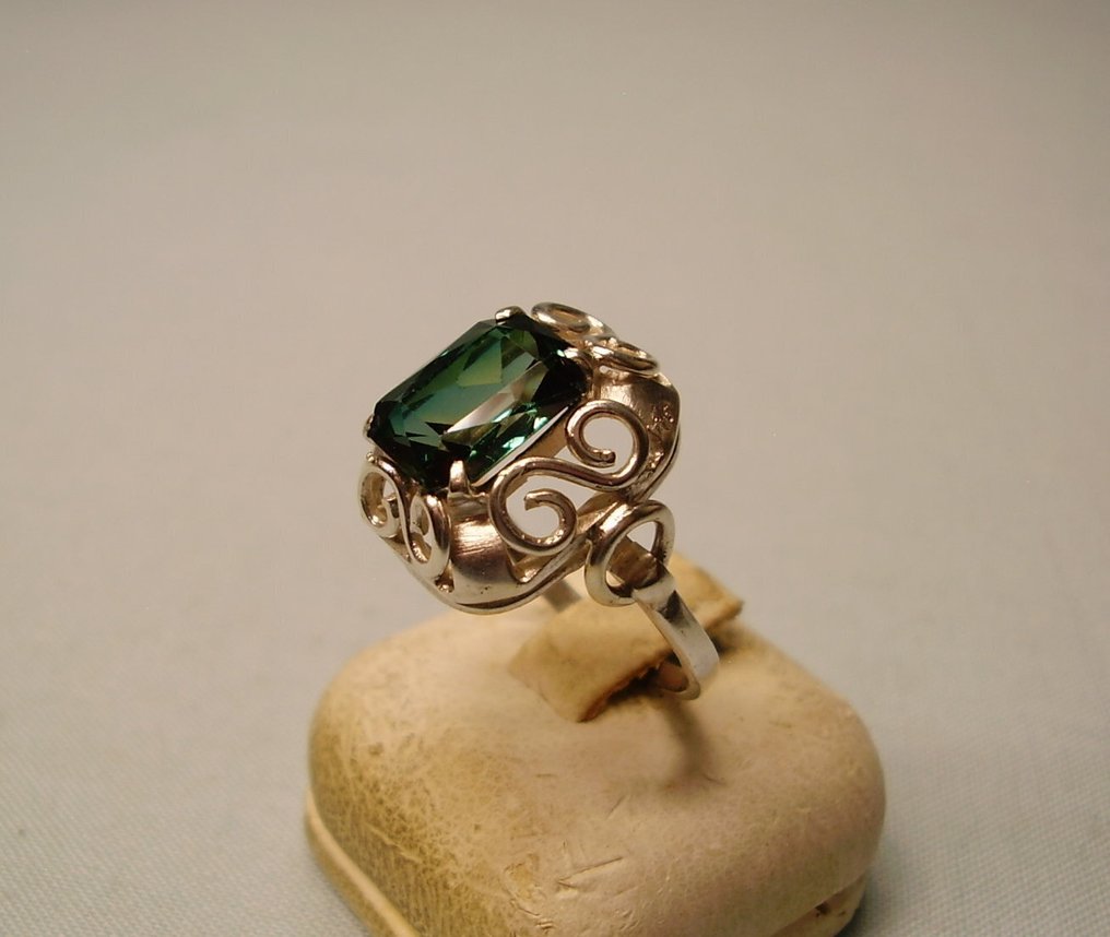 Fără preț de rezervă - Inel Argint -  4.00ct. tw. Spinel - Art-Deko-Arbeit 1920 #4.3