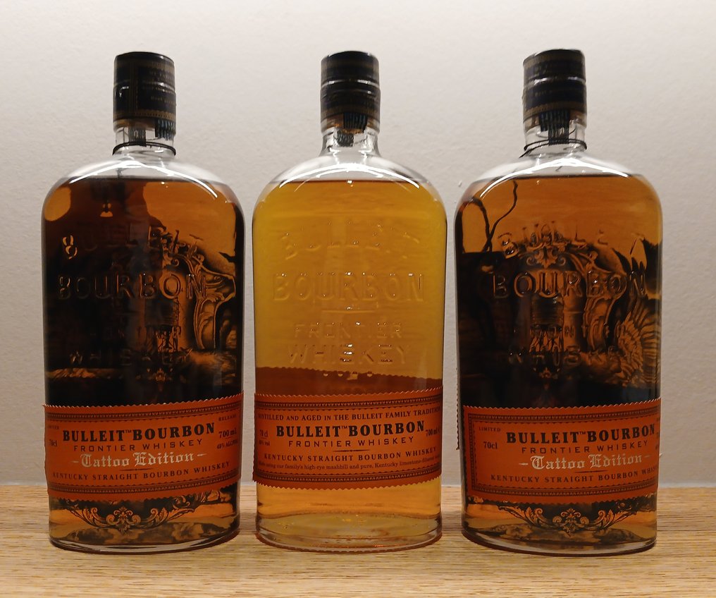 Bulleit Bourbon - Frontier & Frontier Tattoo Edition  - 70cl - 3 bottles #1.0