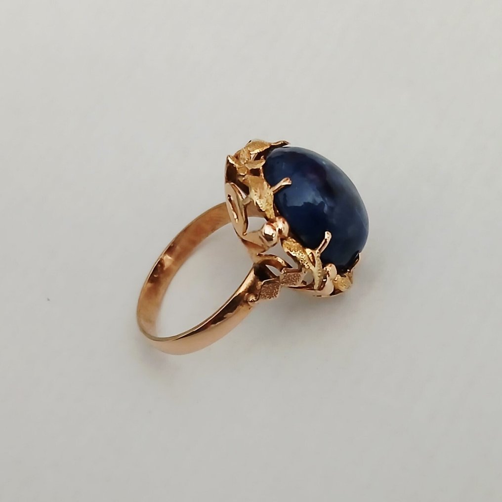 Δαχτυλίδι - 18 καράτια Κίτρινο χρυσό -  8.00ct. tw. Λάπις λαζούλι #1.0