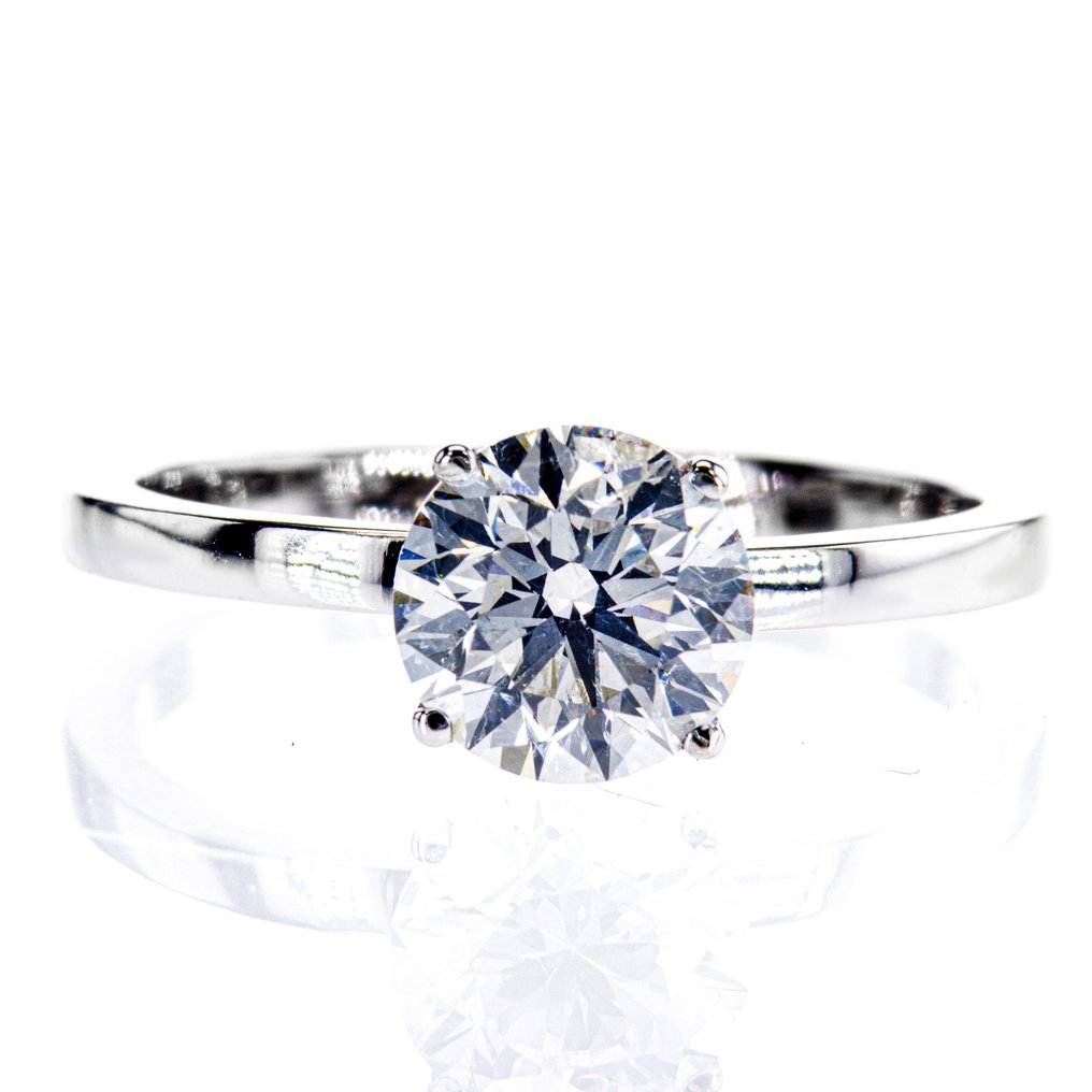 没有保留价 - 订婚戒指 - 14K包金 白金 - 1.75ct. tw. 钻石 (天然) #1.0