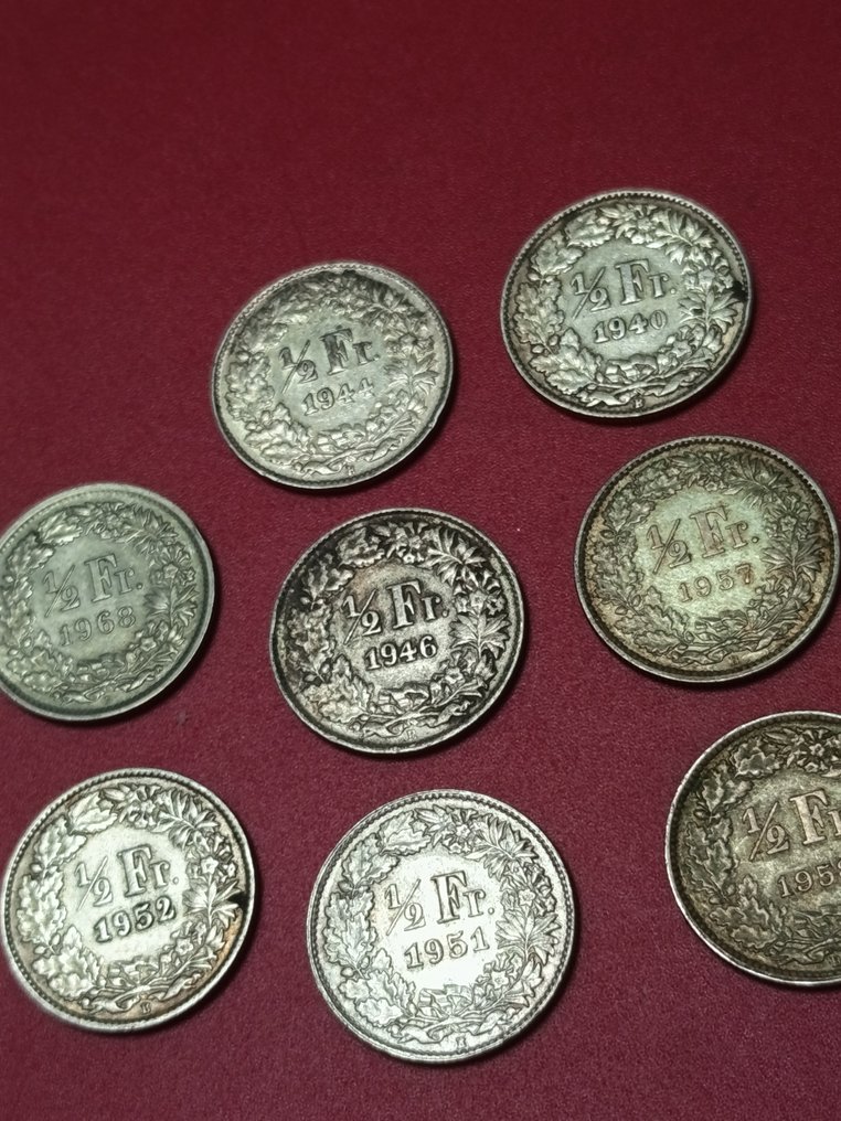 Schweiz. 1/2 Franc 1940-1968 (Ingen mindstepris) #3.2