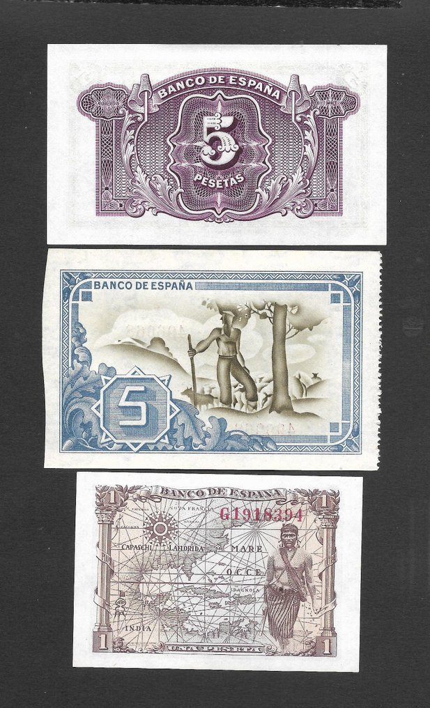 Spania. - 10 Banknotes - various dates (Fără preț de rezervă) #4.3