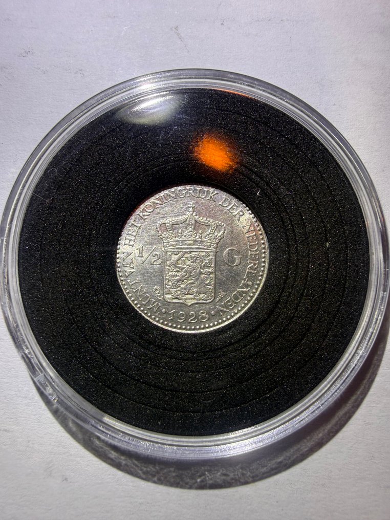 Ολλανδία. Wilhelmina. 1/2 Gulden 1928 (χωρίς τιμή ασφαλείας) #3.2