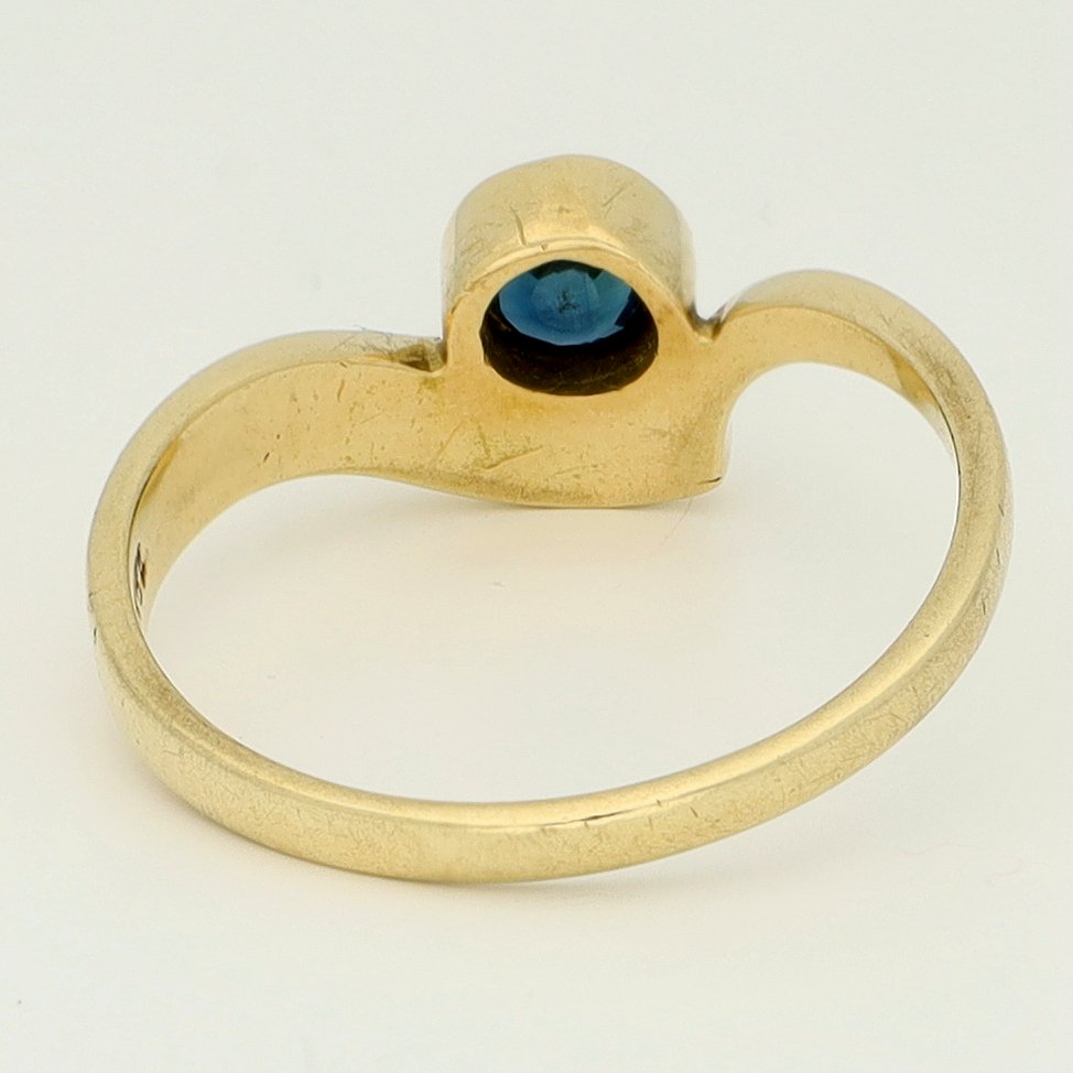 χωρίς τιμή ασφαλείας - Δαχτυλίδι - 18 καράτια Κίτρινο χρυσό Ζαφείρι #3.2