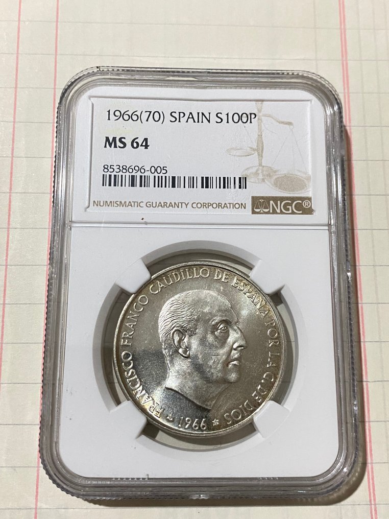 Spain. Francisco Franco. 100 Pesetas 1966(70)  (No reserve price) #1.0