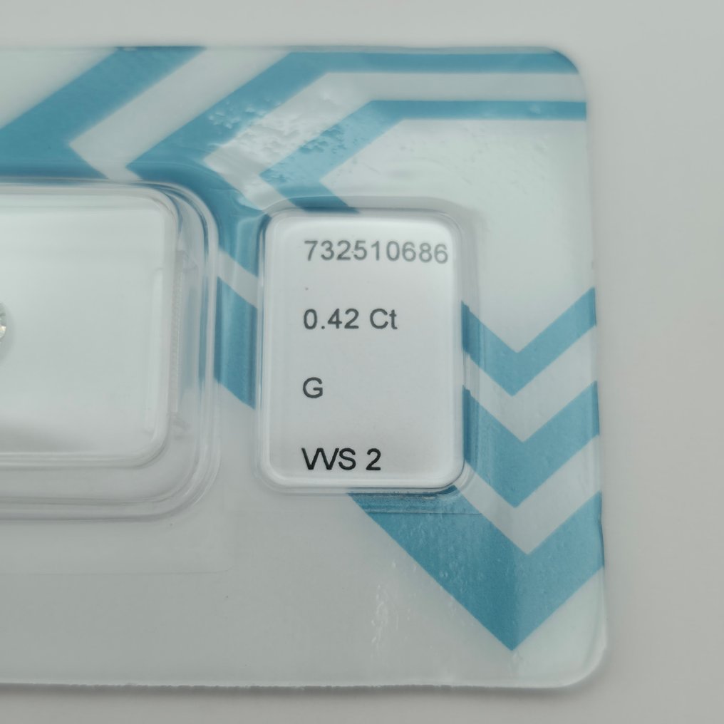 χωρίς τιμή ασφαλείας - 1 pcs Διαμάντι  (Φυσικό)  - 0.42 ct - Στρογγυλό - G - VVS2 - International Gemological Institute (IGI) #1.0