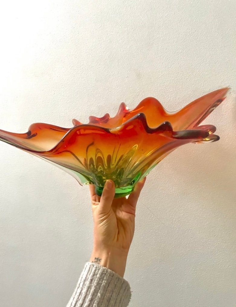 Vase  - Glas - Große Dekoschale aus Kunstglas, Murano-Stil. #4.3