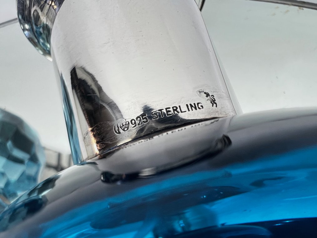 Gebrüder Kühn - Φιάλη οίνου - Holmegaard «Glug Bottle» - .925 silver - Μήλο-Μπλε-Θάλασσα Πράσινο #4.3