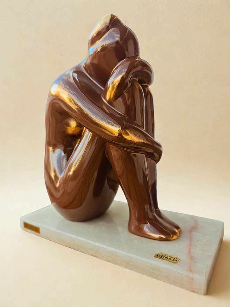 Porta-celi - Abraham Dubcovsky - Γλυπτό, "La Introspección" - 27 cm - Γυαλισμένη κεραμική. #1.0