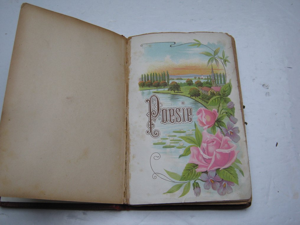 Poësie album - Volledig gevuld, 19e eeuwse litho's - 1908 #2.1