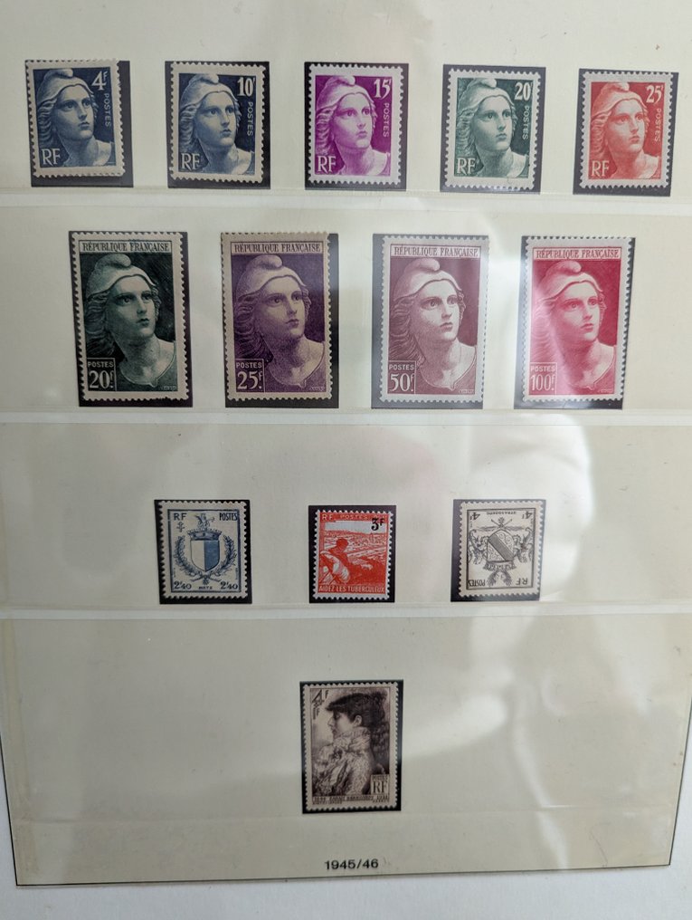 Frankrig 1945/1959 - Fuld samling i Lindner-indbinding. - Yvert N° 670 à 1229 MNH #4.3