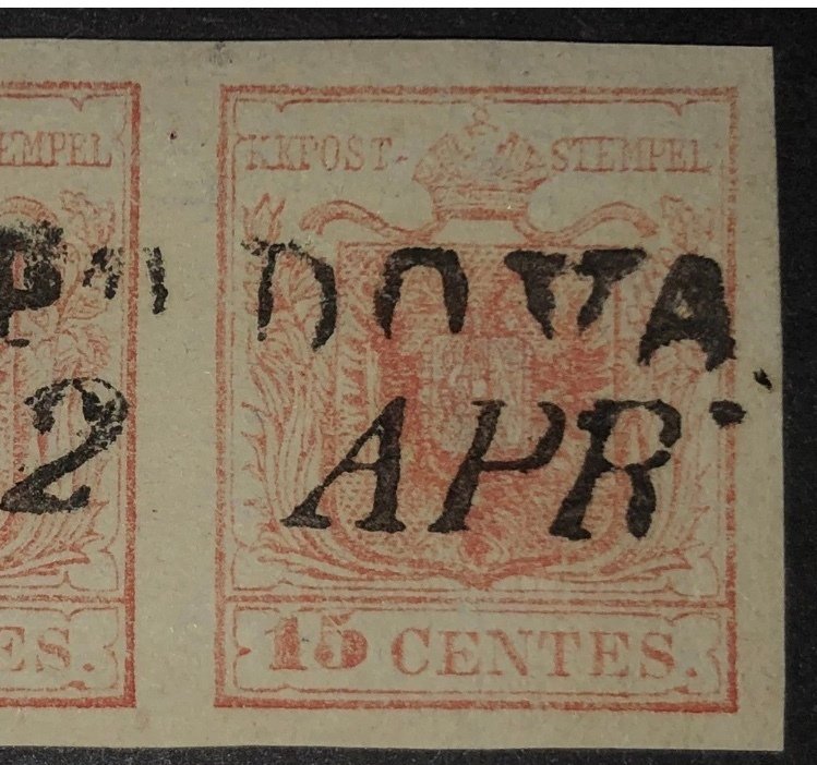 奧地利 1850/1851 - 奥地利 15+15 分 II 类型 1851 一对 高品质 #2.1