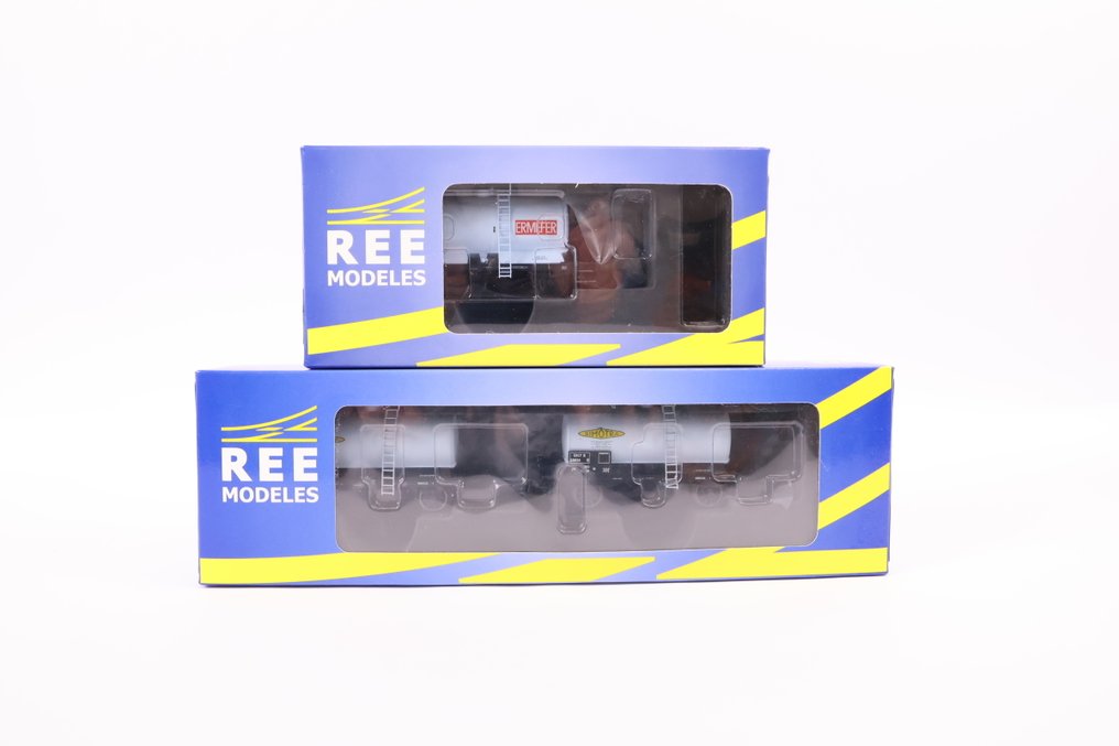 REE Modeles H0 - WB-043/WB-111 - Godsvagn för modelltåg (2) - Tre tankvagnar 'Simotra' och 'Ermefer' - SNCF #1.0