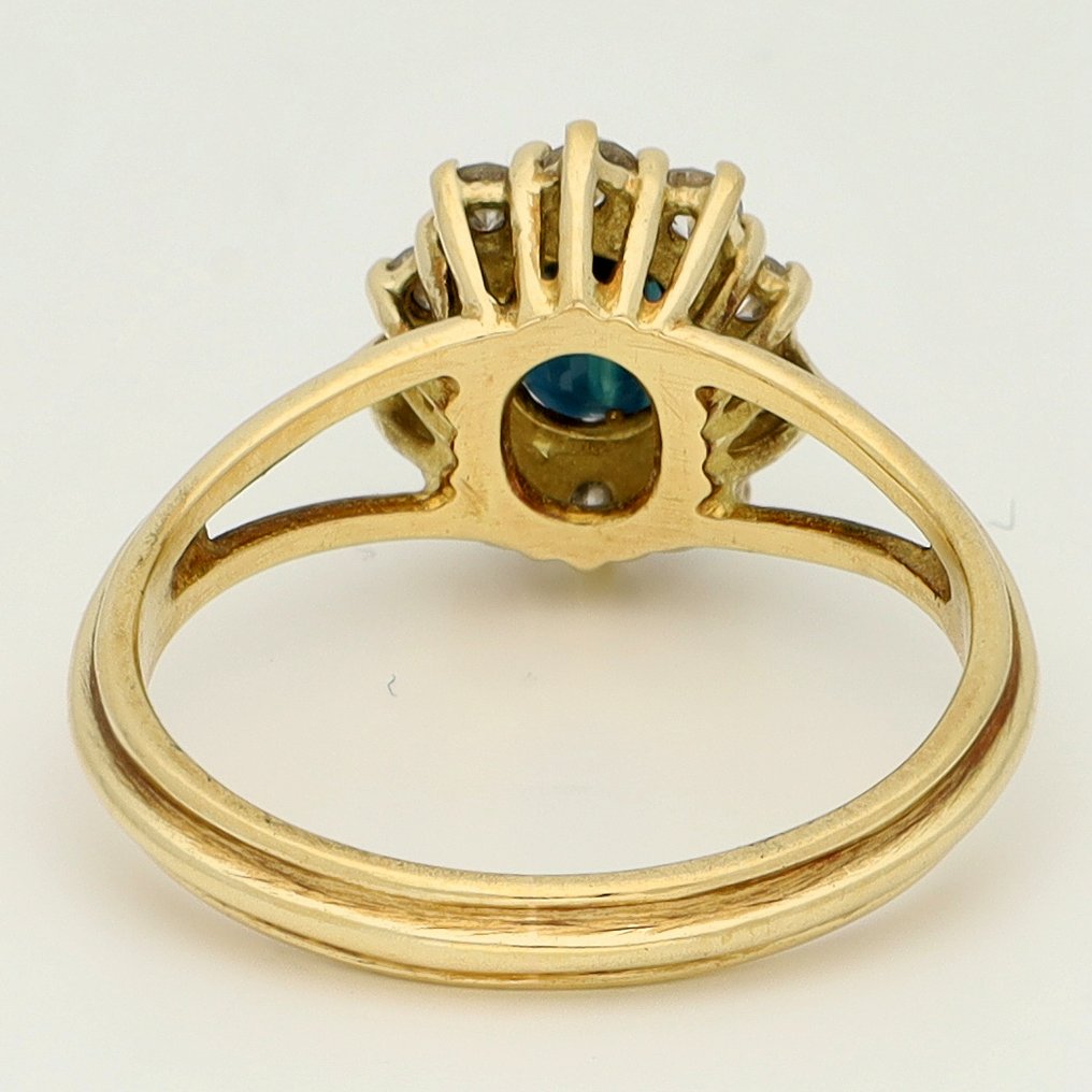 Δαχτυλίδι - 18 καράτια Κίτρινο χρυσό Ζαφείρι - Διαμάντι #3.2