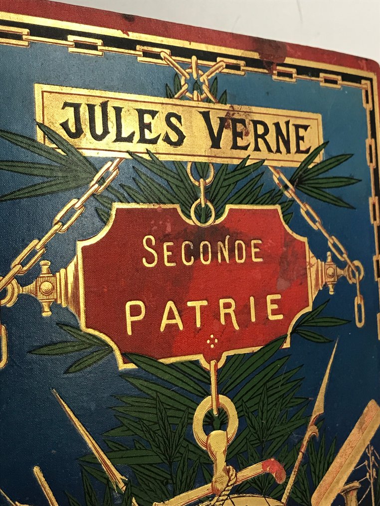 Jules Verne / G. Roux - Seconde Patrie [ Cartonnage au globe doré ] - 1900 #2.1