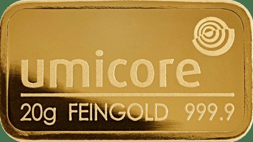 20 grams - Gold .999 - Umicore - Sealed & with certificate #2.1