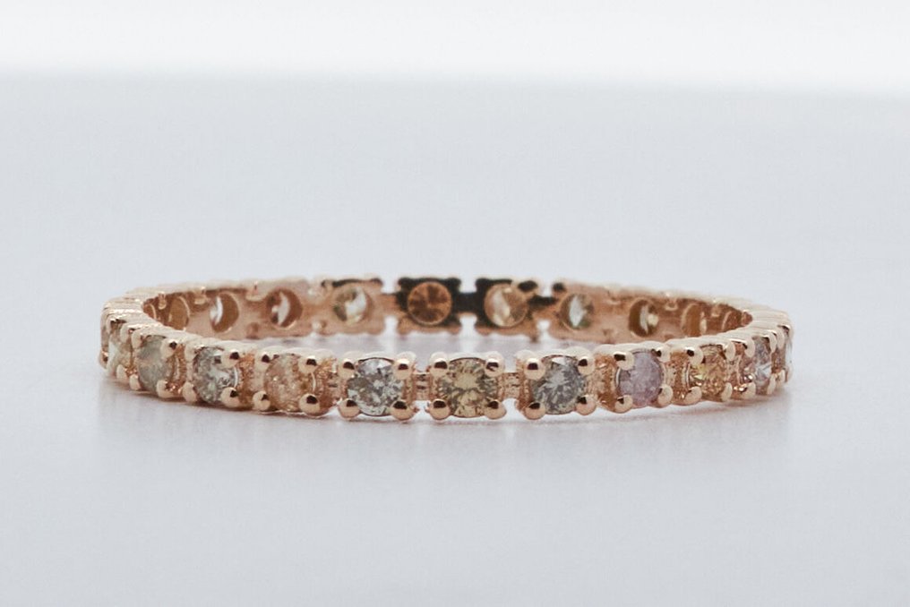 Nincs minimálár - Gyűrű - 14 kt. Sárga arany -  0.36ct. tw. Gyémánt (Természetes színű) #1.0