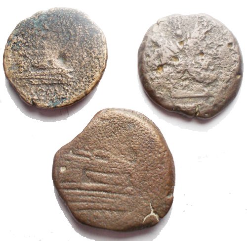 Ρωμαϊκή Δημοκρατία Lot of 3 Æ coins incl.: As and Semises (χωρίς τιμή ασφαλείας) #1.0