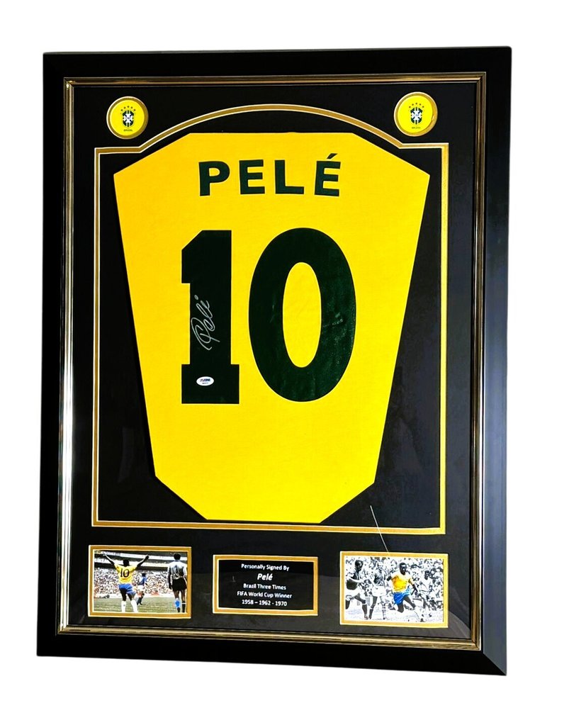Brazil - Wereldkampioenschap Voetbal - Pele- Premium Frame – Museum Quality - No RP Price ! - Shirt  #1.0