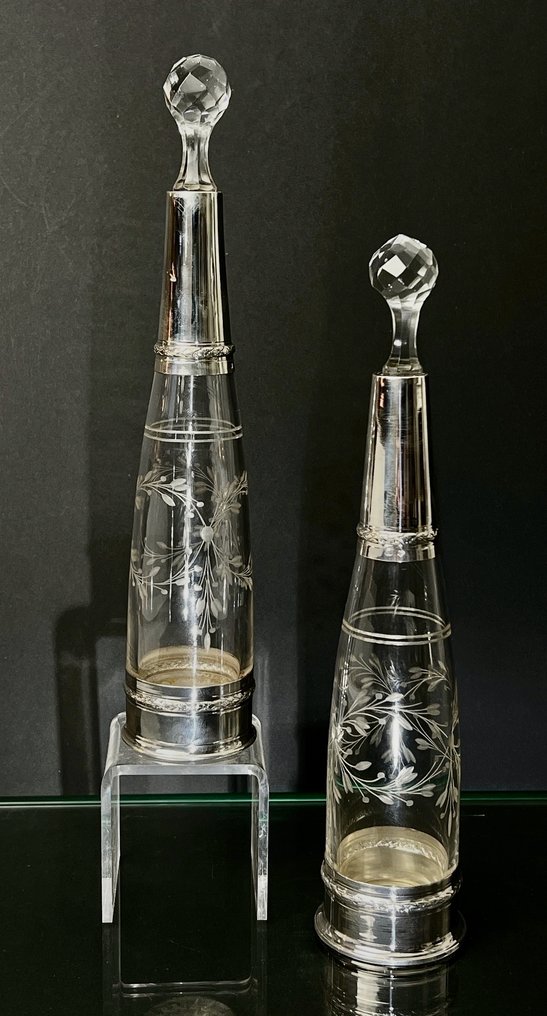 Gaston Bardiés 1897-1914 - Φιάλη οίνου (2) - Belle Epoque - .950 silver - Κανάτες λικέρ #1.0