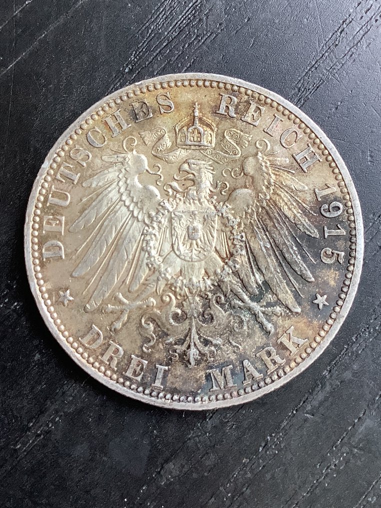 Germany, Empire Georg II. 3 Mark 1915, Sachsen-Meiningen (No reserve price) #2.1