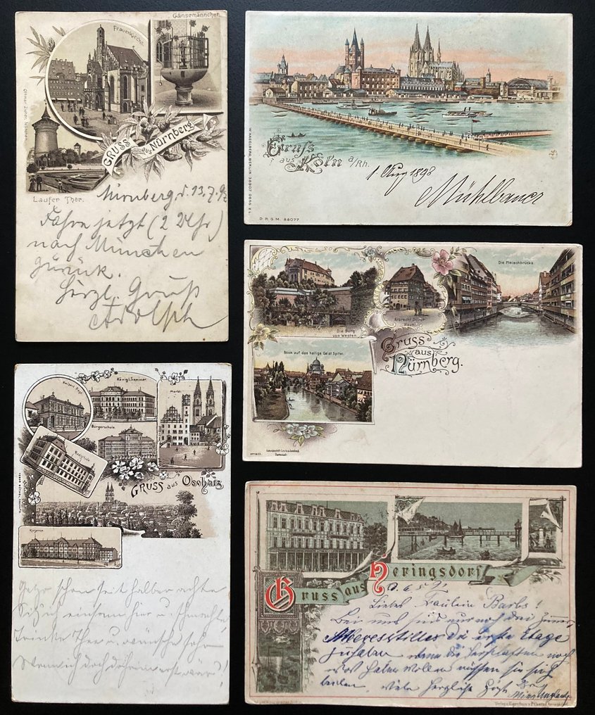 德国 - 问候 - 明信片 (5) - 1891-1898 #1.0