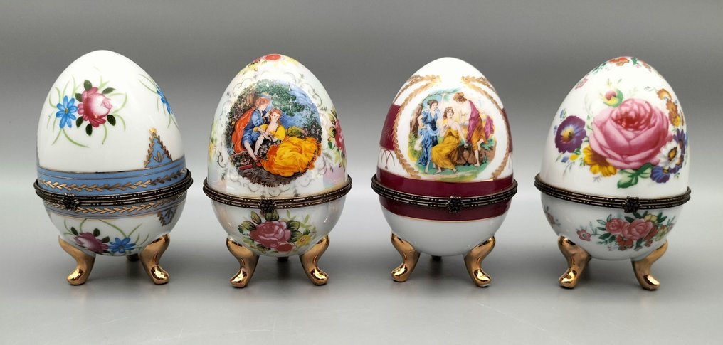 Zeren Ropal - Κουτί κοσμημάτων (4) - Πορσελάνη, Ορείχαλκος - Αυγά στυλ Fabergé #1.0