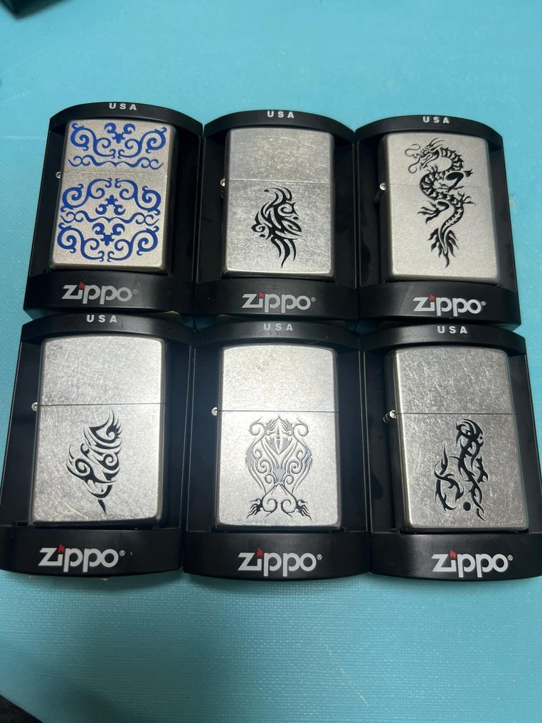 Zippo - Ingen reservasjonspris - Lomme-lighter - Stål (rustfritt stål) -  (6) #1.0
