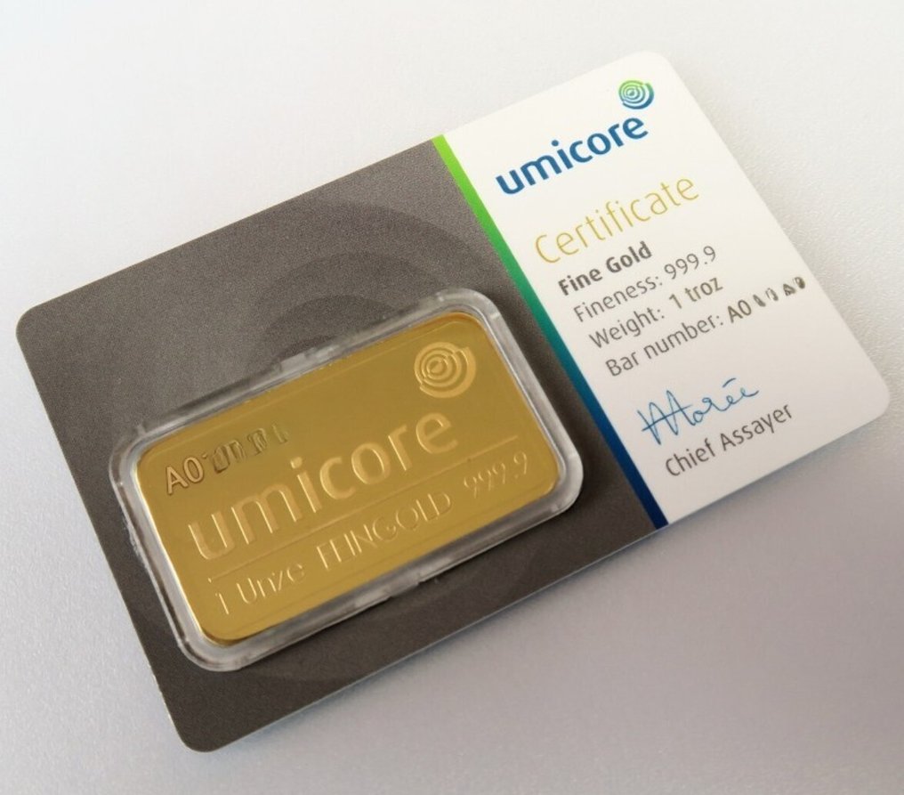 1 Troy Ounce - 金色 .999 - Umicore - 已封口& 包括證書 #3.2