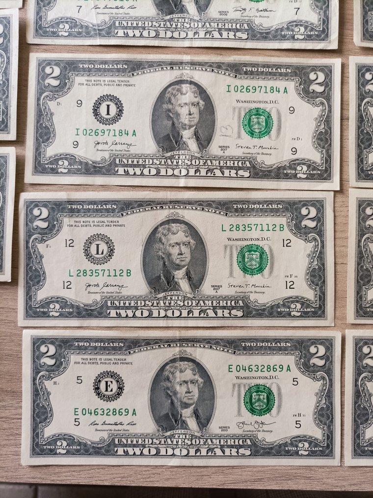 Statele Unite ale Americii. - 25 x 2 Dollars - various dates (Fără preț de rezervă) #3.2