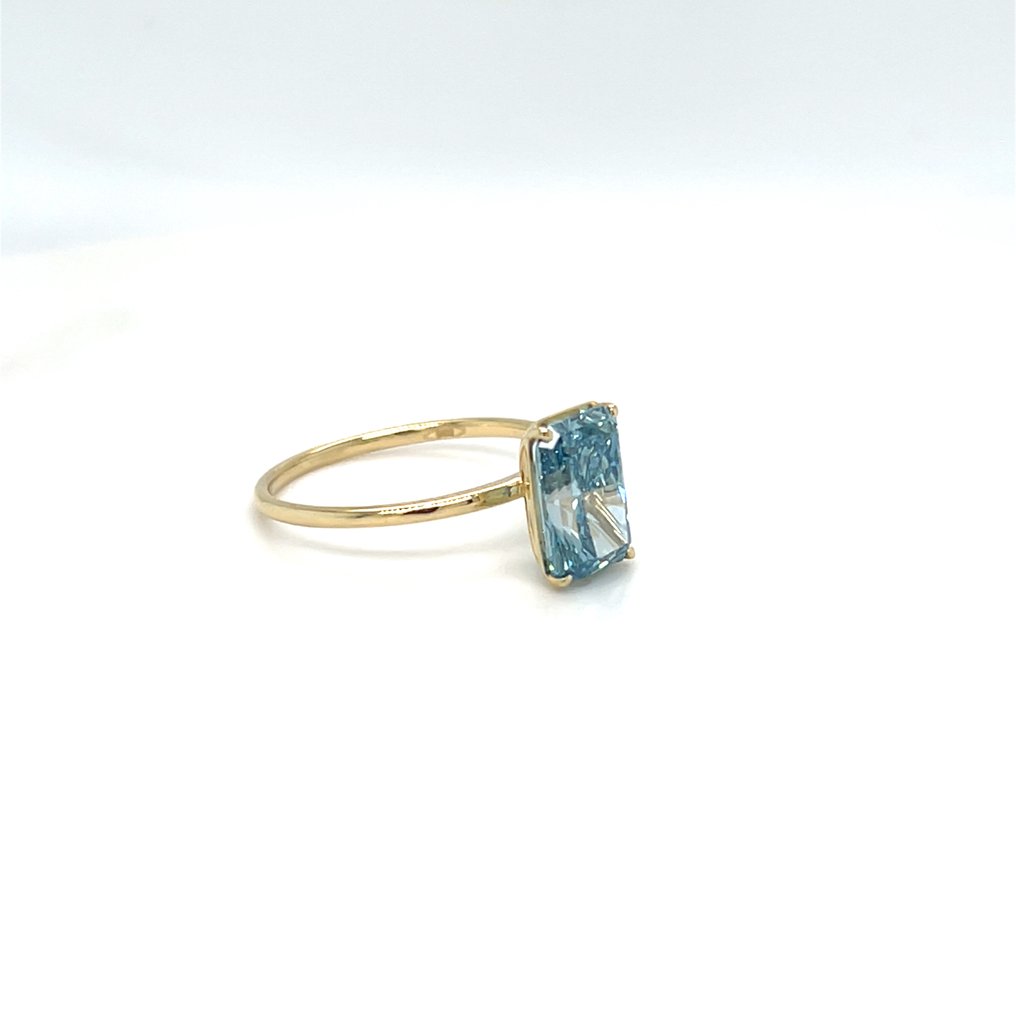 沒有保留價 - 戒指 - 14 克拉 黃金 - 2.33ct. tw. 藍色 鉆石 (彩色實驗室培育鑽石) #2.1