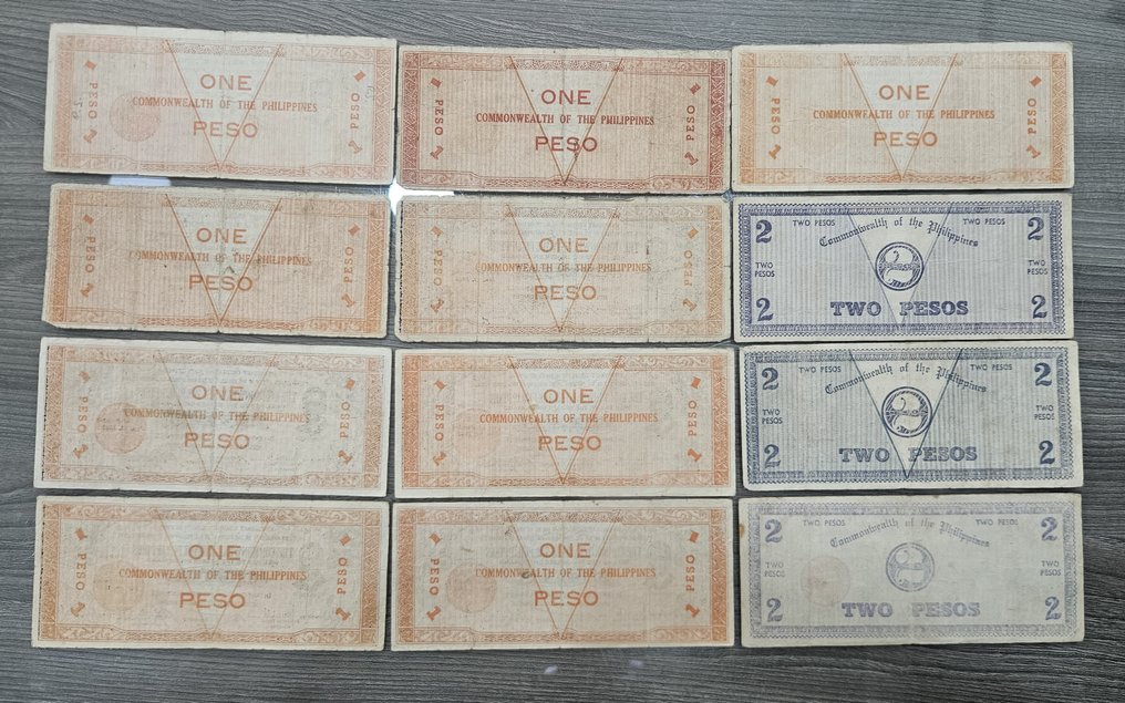 Filipine. - 26 banknotes - WW II Emergency & Guerrilla currency - Various Dates 1942-1944 (Fără preț de rezervă) #2.1