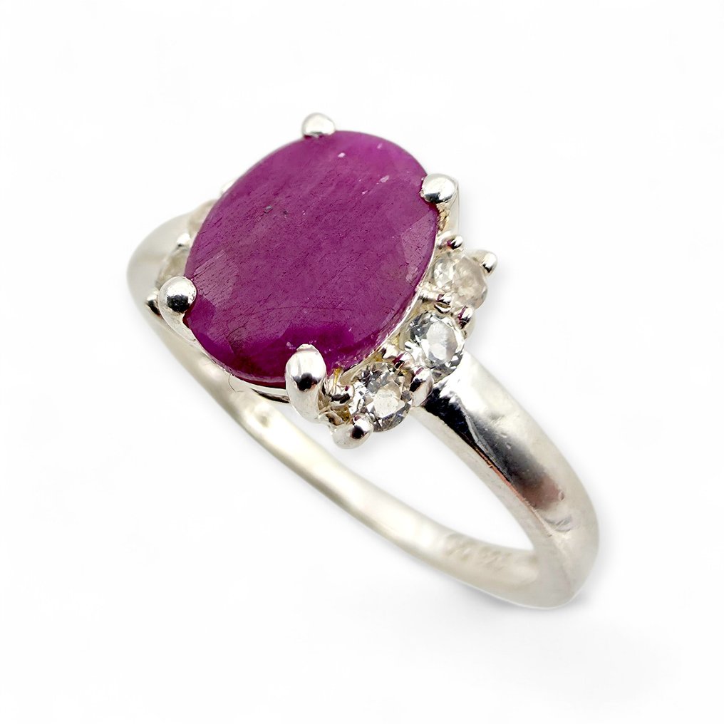 Senza prezzo di riserva - Anello Argento - Ruby (Certificato) #3.2