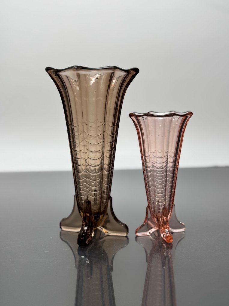 Val Saint Lambert - Charles Graffart & René Delvenne - Vaas (2)  - Glas - Vases Montesquieu #1.0