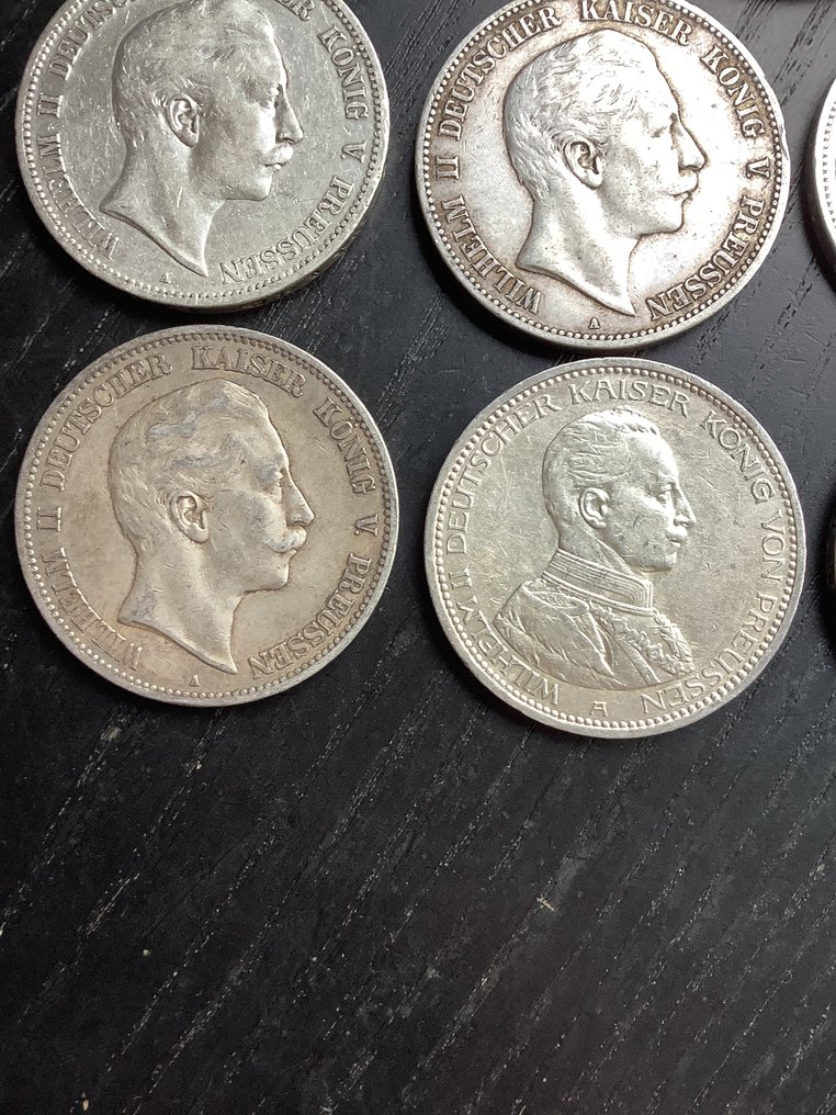 德国， 帝国 5 Mark 8x 1874/1914 Prussia  (没有保留价) #3.2