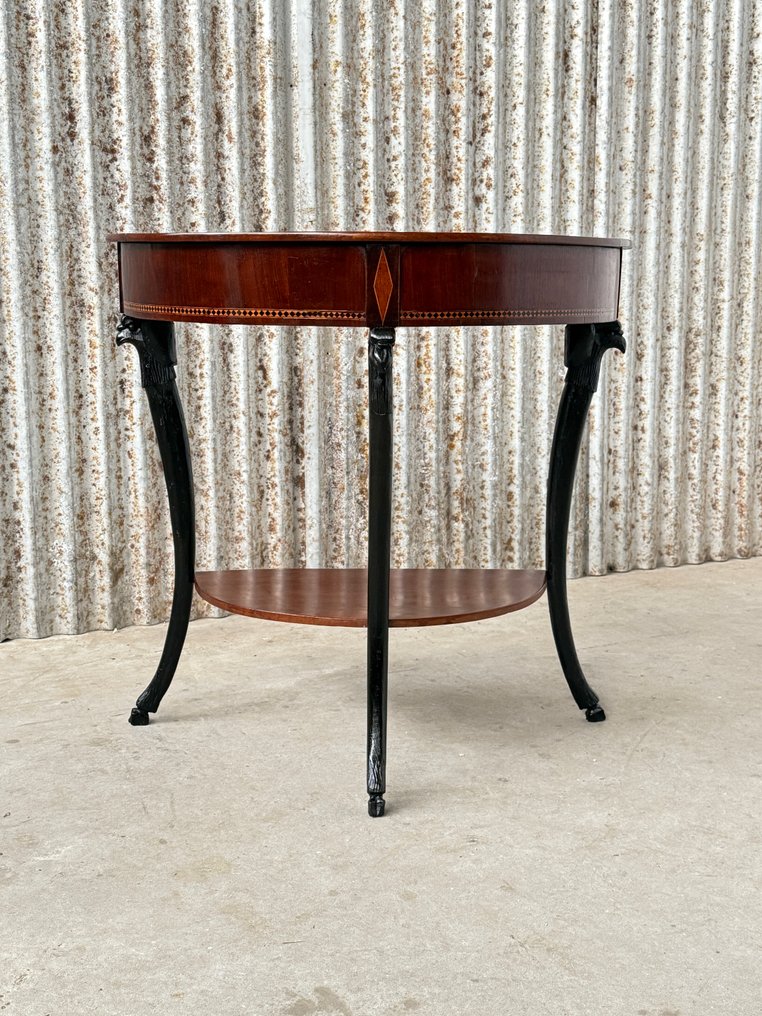 Console table - Half-moon, sidetable, half-moon table. - Ebony, Mahogany - Jean-Joseph Chapuis style #1.0