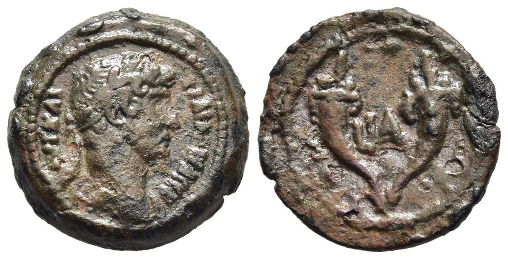 Roman Empire (Provincial). Hadrian (AD 117-138). Obol Egypt. Alexandria. Dated RY 11 (AD 126/7)  (Ingen reservasjonspris) #1.0