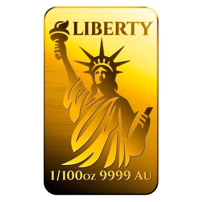 2 x 1/100 Troy Ounce - Oro .999 - Scottsdale - Statue of Liberty Bar / US Soldier Flag Bar #1.0