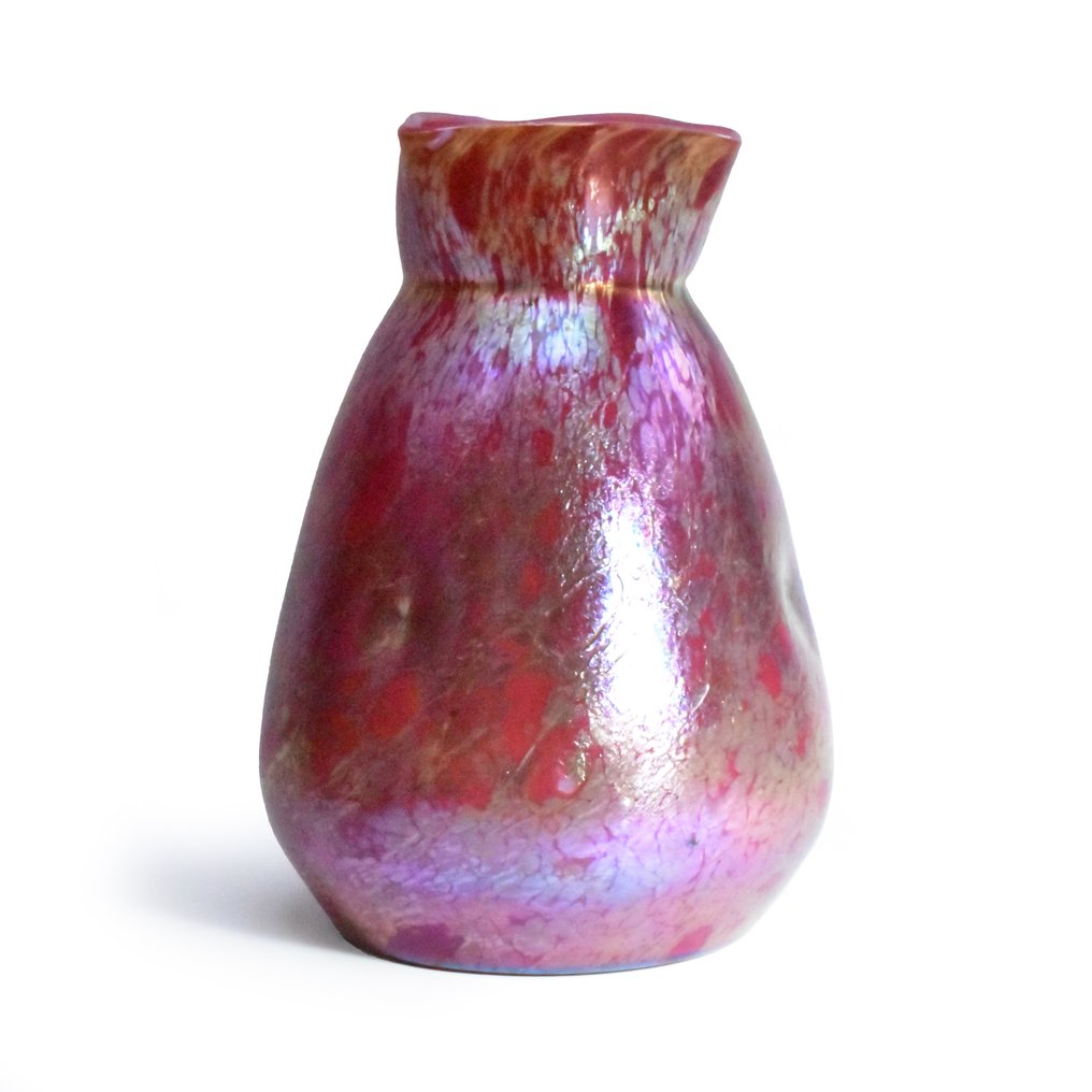 Fritz heckert - 花瓶 -  TH59  - 玻璃 - 大粉色Marmopal花瓶 #1.0