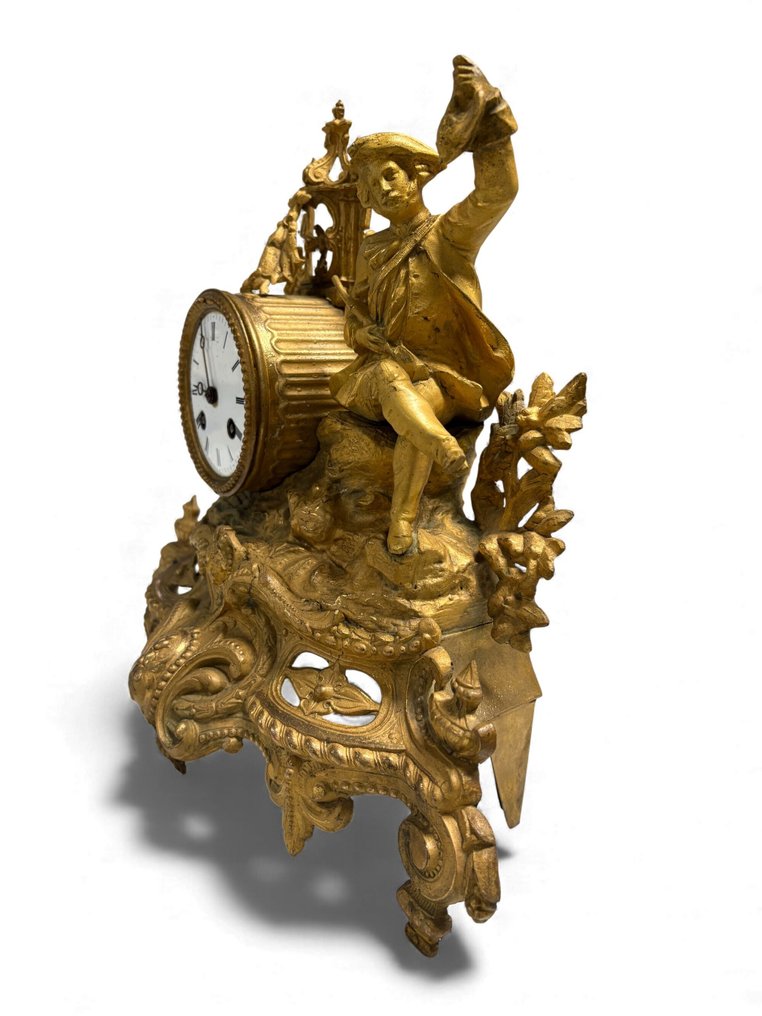 Relógio de lareira com figura -   Latão, Zinco - 1850-1900 #3.2