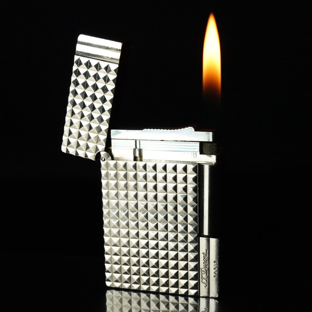 S.T. Dupont - Gatsby Rare Diamond Cut Model Vintage Gas Lighter - Lighter - Silver plated #1.0