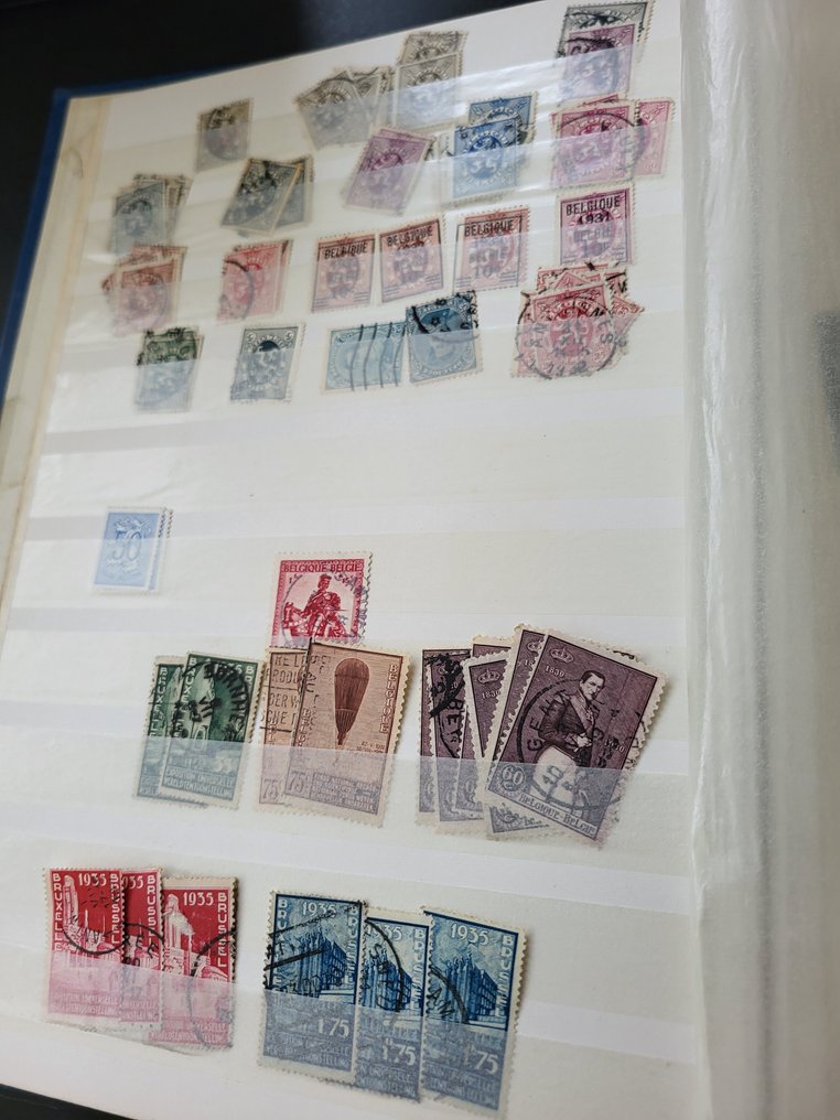 Βέλγιο 1880/2000 - Μεγάλη συλλογή σε ένα κουτί αναζήτησης, συμπεριλαμβανομένων διπλών άλμπουμ και βιβλίων με ράβδους. #2.1