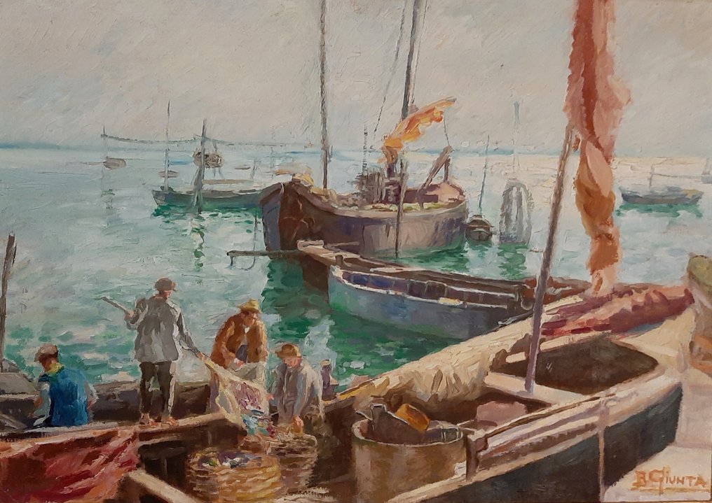 Bruno Giunta (XX) - Venezia, Barche e Pescatori in Laguna #1.0