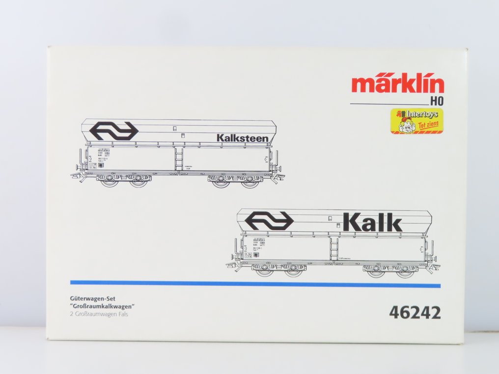 Märklin H0 - 46242 - Set machetă tren cu vagon marfă (1) - Set de vagoane de marfă din două piese cu subșasiu și descărcare automată pe patru axe - NS #3.2
