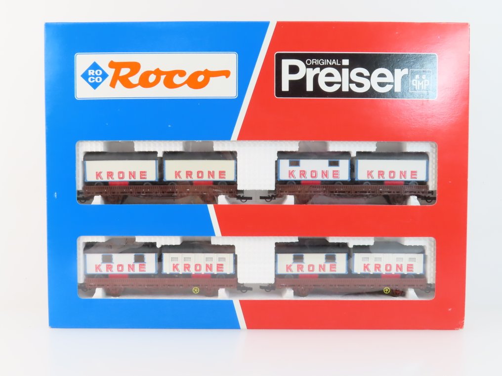 Roco H0 - 44008 - 模型貨運火車組合 (1) - 四件套货车组,带货物(马戏团车, - DB #3.2
