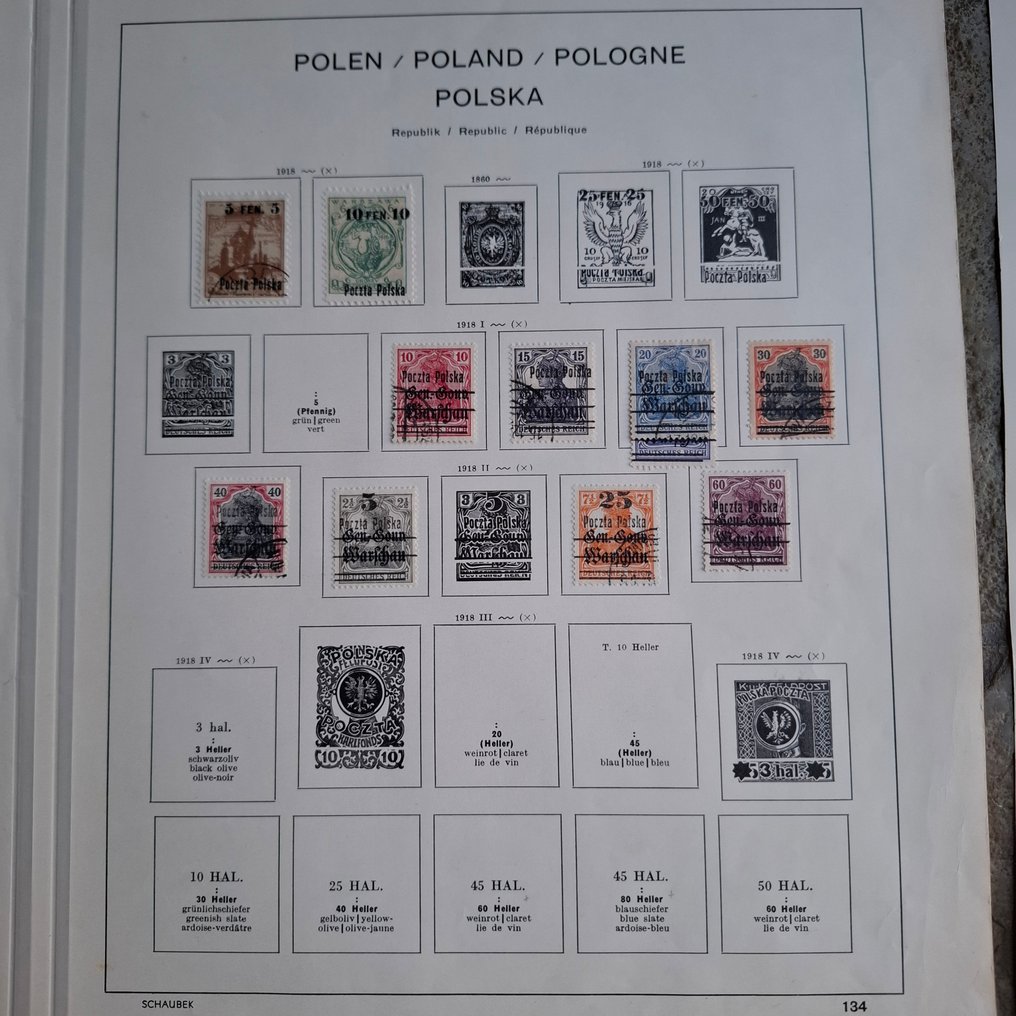 Poland 1918/1938 - Old collection, mint never hinged/unused/cancelled on old Schaubek sheets. #1.0