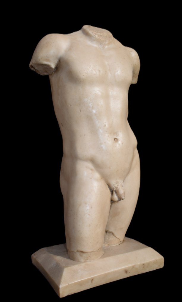Sculpture, Torso virile - 10 kg - 46 cm - Reconstructed Carrara marble #1.0