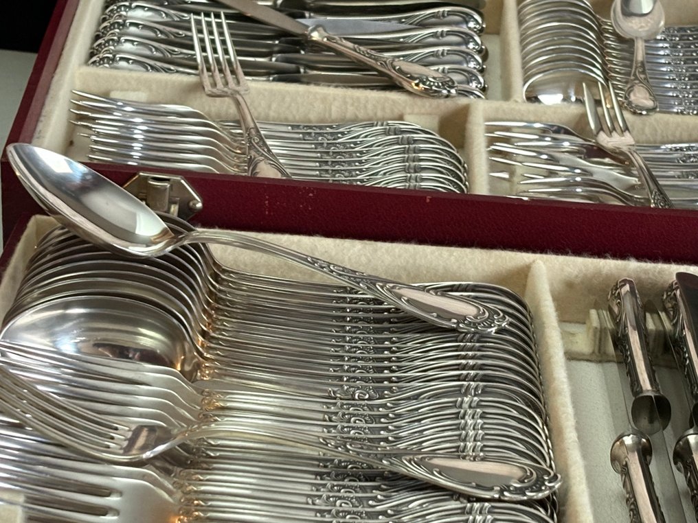 Servizio di posate per 12 (84) - ALPACCA ROSTFREI SOLINGEN ZILBER 100 - Placcato argento #1.0