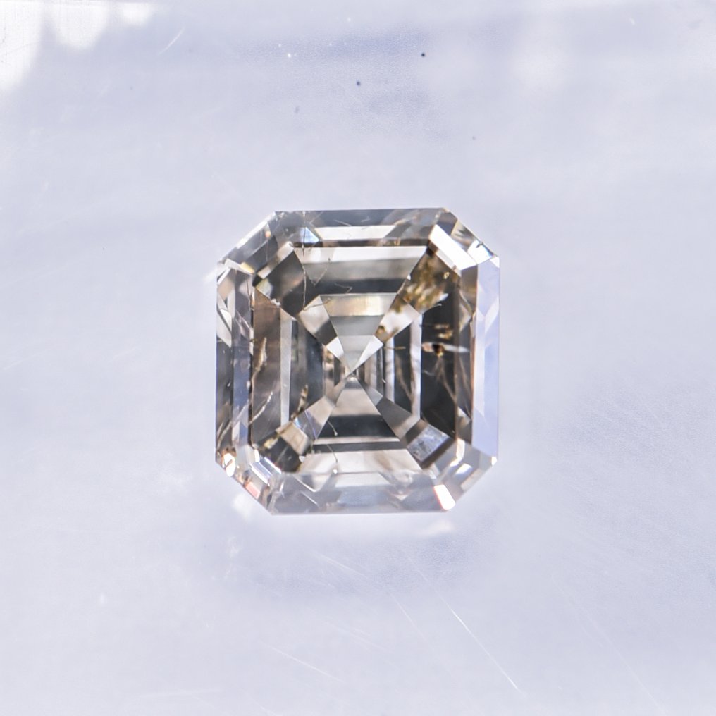 没有保留价 - 1 pcs 钻石  (天然色彩的)  - 1.00 ct - 祖母绿 - Fancy light 稍帶綠色的, 稍帶棕色的 黄色 - SI2 微内含二级 - 国际宝石研究院（IGI） - VG #3.2