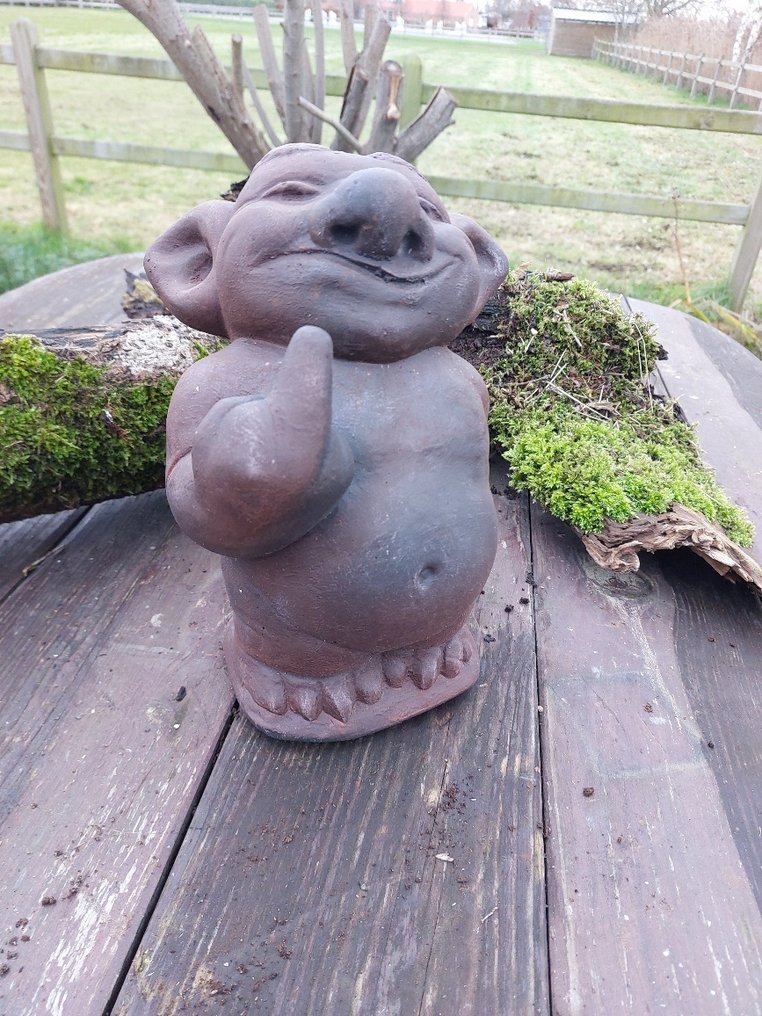 Posąg, garden statue of a troll mythical creature - 25 cm - cast stone #1.0